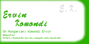 ervin komondi business card